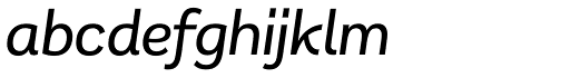 Remora Sans W2 Medium Italic character specimen 3