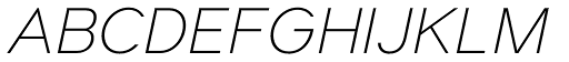 Suprema Thin Italic font specimen