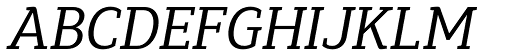 Synerga Pro Italic font specimen