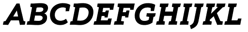 Umba Slab Bold Italic font specimen