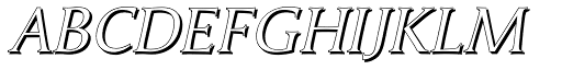 Umerica Shadow Italic font specimen