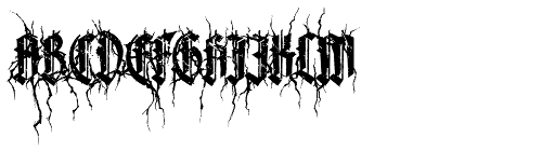 XXII Blackmetal Warrior font specimen