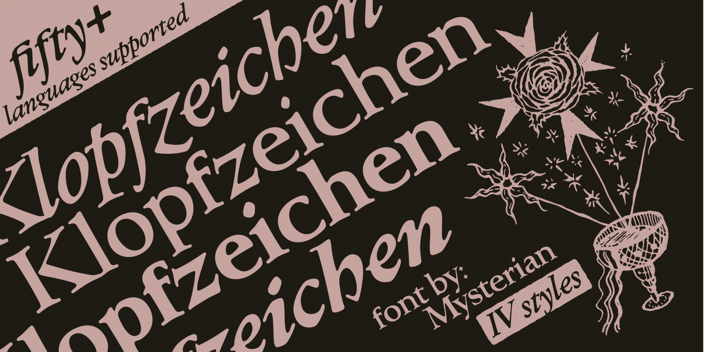 Klopfzeichen Extra Bold character specimen 1
