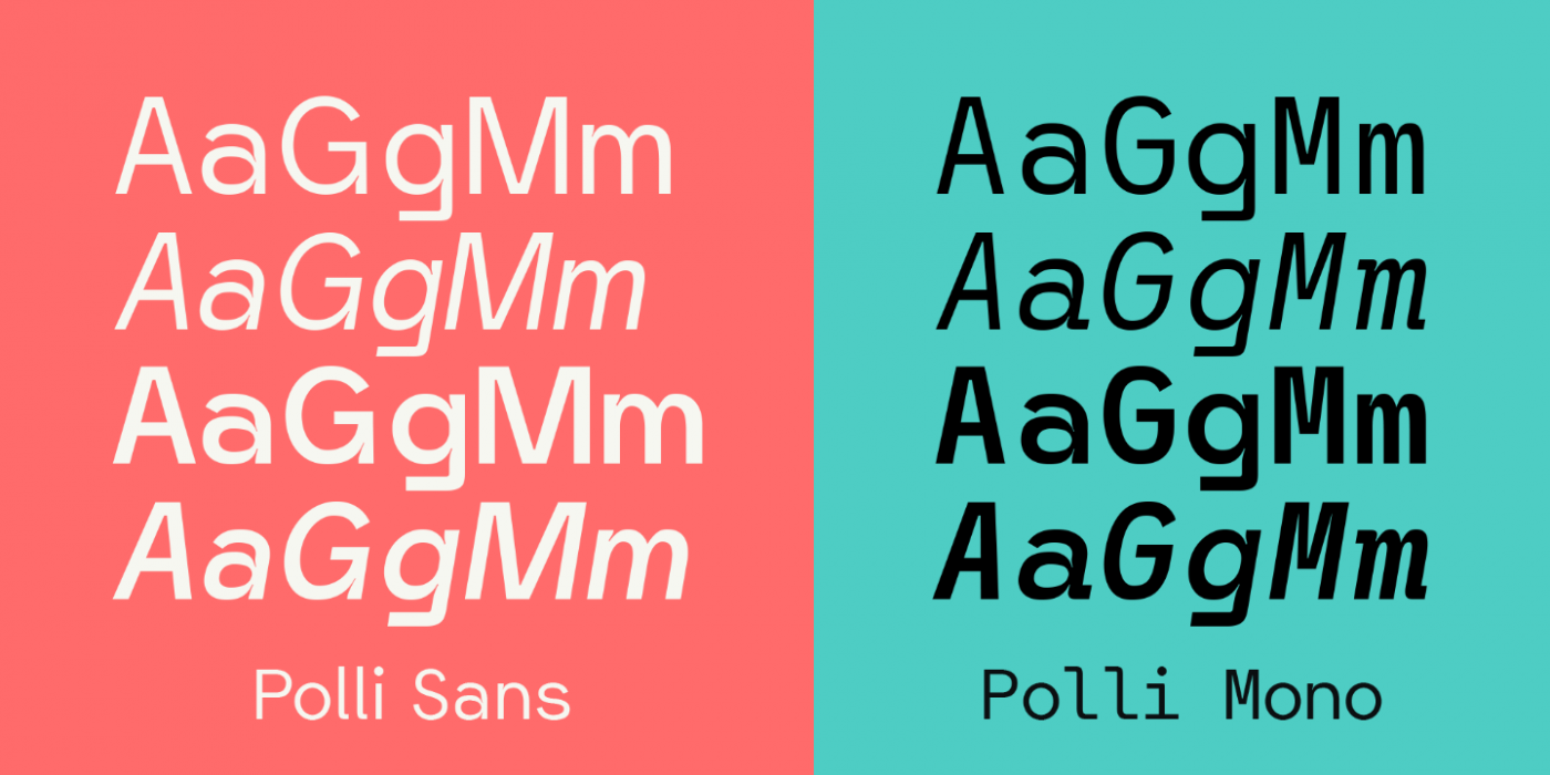 Polli Sans Complete Family character specimen 2
