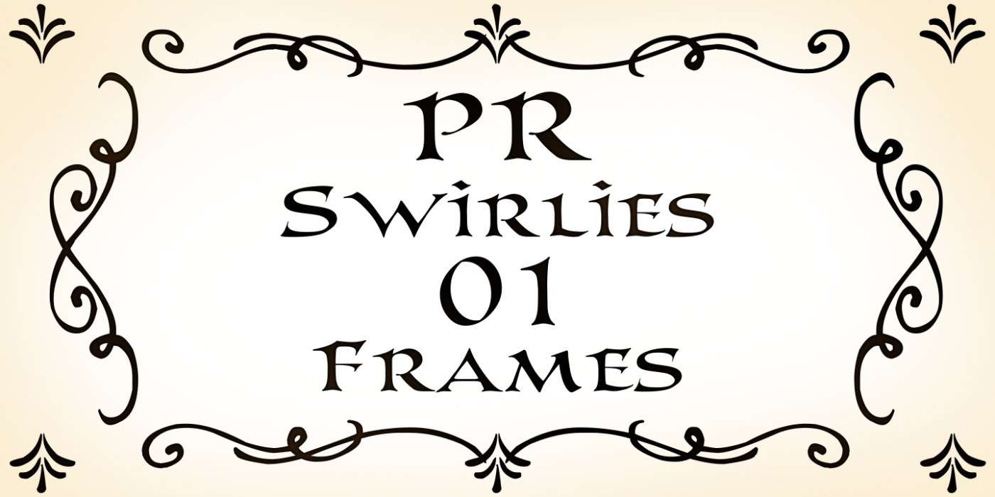 PR Swirlies 01 Frames PR-Swirlies-01-Frames Regular character specimen 1