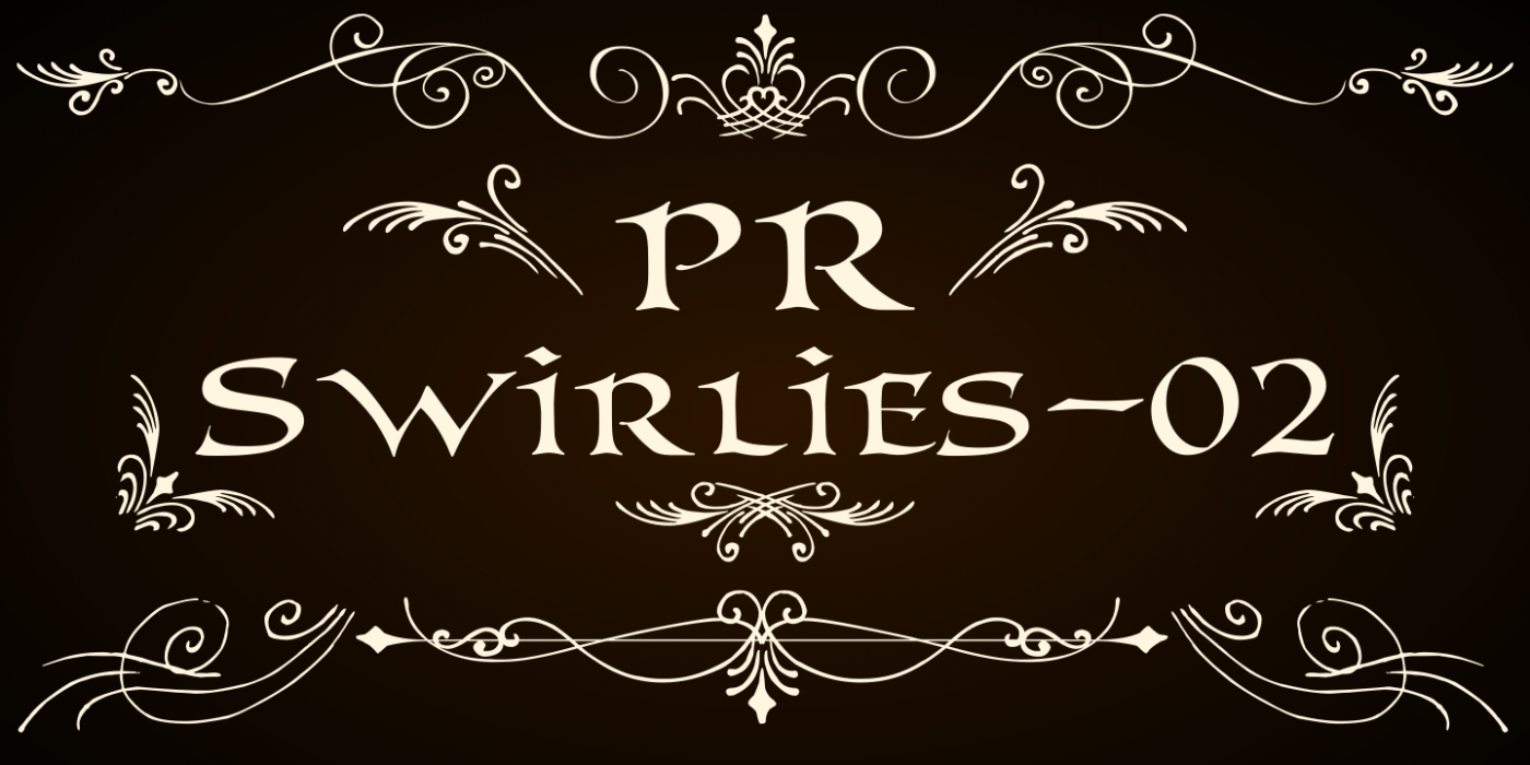 PR Swirlies 02 PR-Swirlies-02 Regular character specimen 1