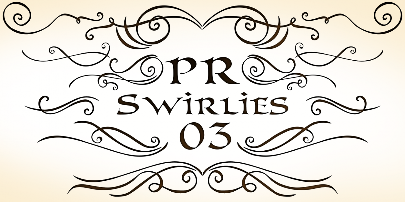 PR Swirlies 03 PR-Swirlies-03 Regular character specimen 1