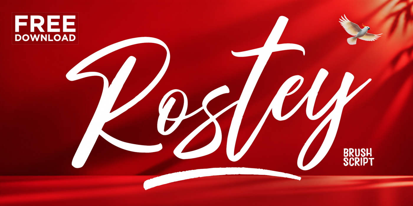 Rostey. FREE Rostey Regular character specimen 1