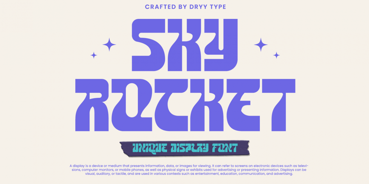 Sky Rocket Regular font specimen