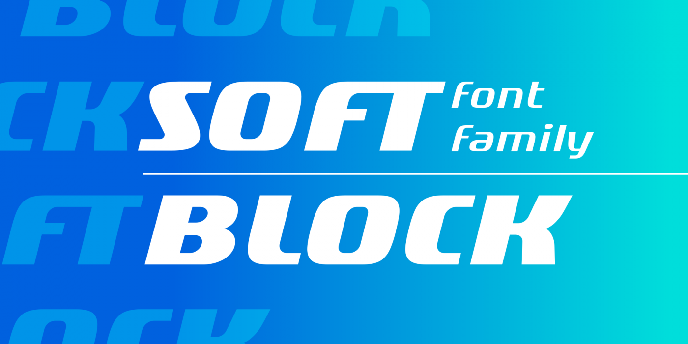 Soft Block Regular character specimen 1